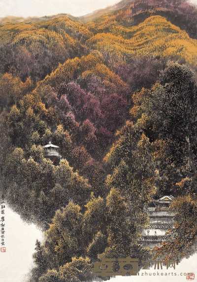 崔松石 2005年作 香山红叶 镜心 135×95cm